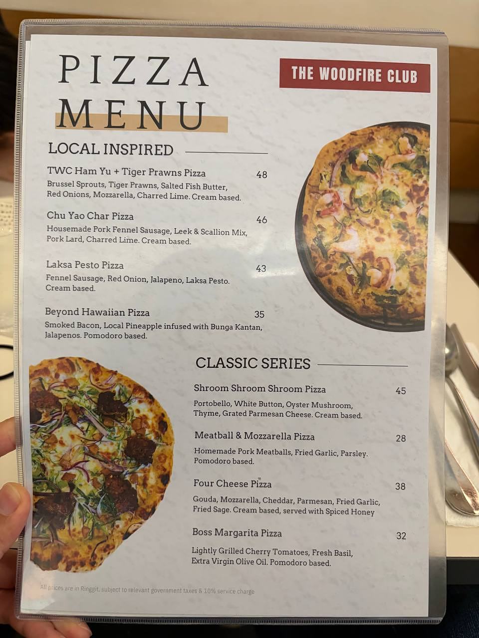 Wood-fired pizza or dish at The WoodFire Club SS15