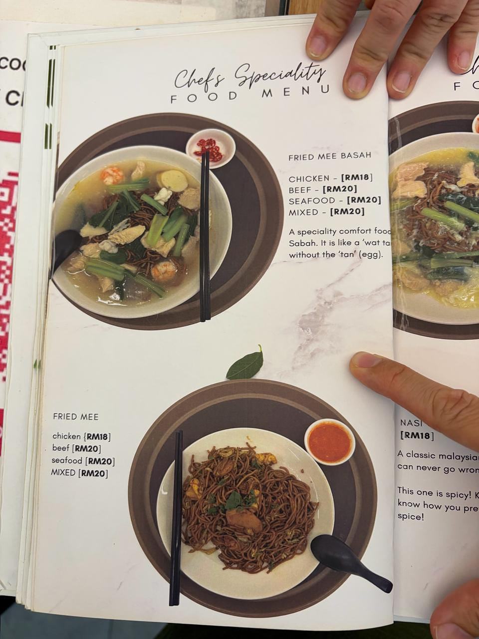 Tuan Yuan Desserts menu with dishes and prices