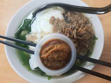 JingZhu Pan Mee SS19 — bowl of pan mee noodles with soup